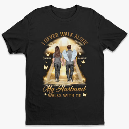 His Wings Guide My Steps - Memorial Personalized Custom Unisex T-shirt, Premium T-shirt, Hoodie - Sympathy Gift For Family Members